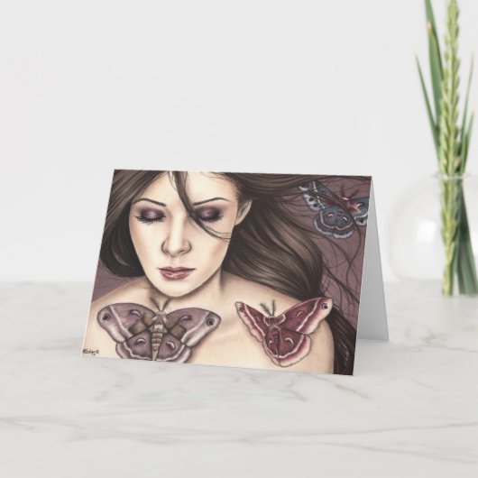 Connected Moth Girl-Wenskaart Kaart (Voorkant)