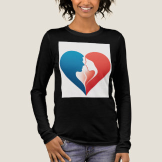 Connected Souls - Rood en blauw Love Silhouette Sh Tri-Blend Shirt