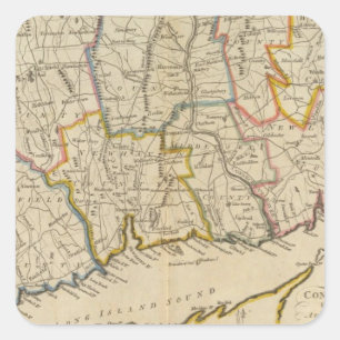 Connecticut 10 vierkante sticker