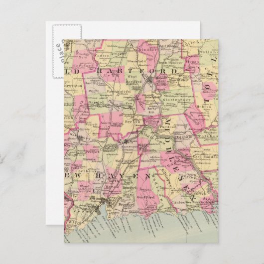 Connecticut 12 briefkaart (Voorkant / Achterkant)