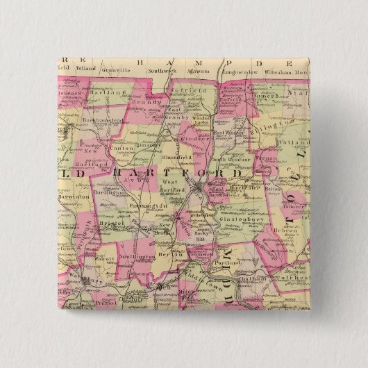 Connecticut 12 vierkante button 5,1 cm (Voorkant)