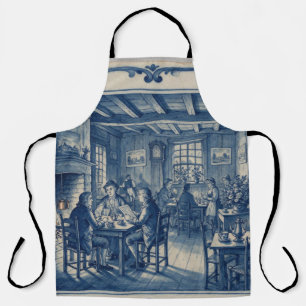 Connecticut 1700's Coffee House Delft Blauwe Kunst Schort