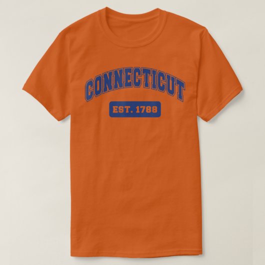 Connecticut 1788 Varsity Retro Stijl T-shirt (Design voorkant)