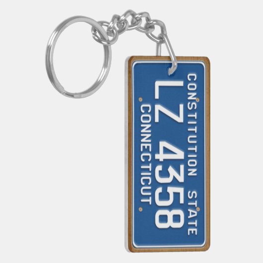 Connecticut 1976  Bord Sleutelhanger licentie (Voorkant Links)