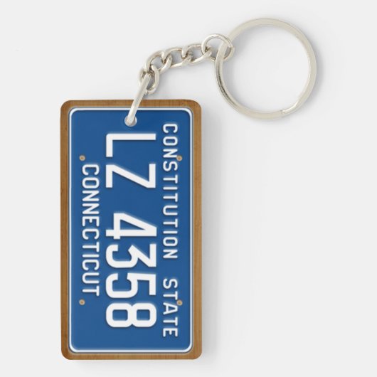 Connecticut 1976  Bord Sleutelhanger licentie (achterkant)