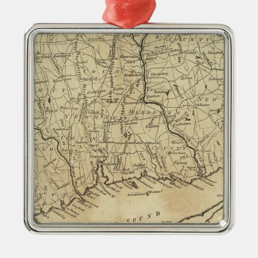 Connecticut 2 metalen ornament (Voorkant)