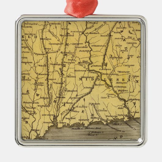 Connecticut 4 metalen ornament (Voorkant)