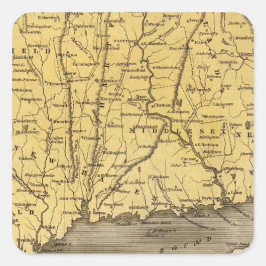 Connecticut 4 vierkante sticker (Voorkant)