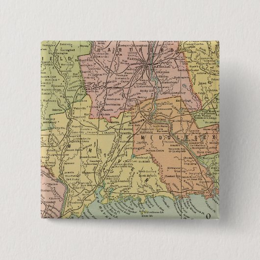 Connecticut 5 vierkante button 5,1 cm (Voorkant)