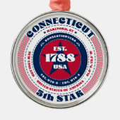 Connecticut 5e staat kerstversiering metalen ornament (Voorkant)