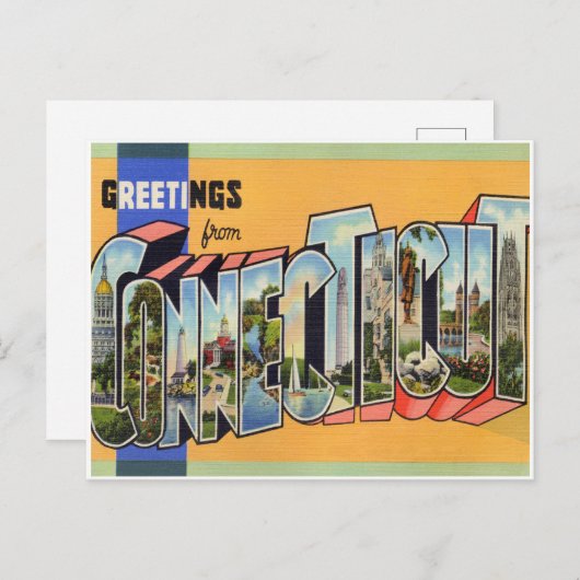 Connecticut Aankondigingskaart (Voorkant / Achterkant)