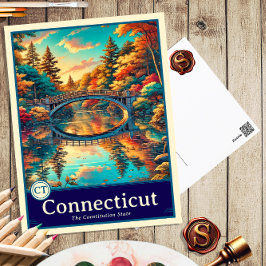 Connecticut | Anime Style Cel Shaded Briefkaart