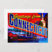 Connecticut ansichtkaart briefkaart (Voorkant / Achterkant)