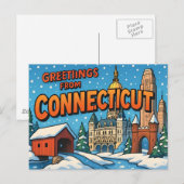 CONNECTICUT Ansichtkaart Briefkaart (Voorkant / Achterkant)