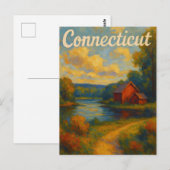 Connecticut ansichtkaart briefkaart (Voorkant / Achterkant)