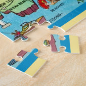 Connecticut ansichtkaart kaart 11x14 legpuzzel (Zijkant)
