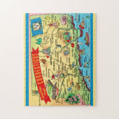 Connecticut ansichtkaart kaart 11x14 legpuzzel (Verticaal)