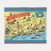 Connecticut Ansichtkaart Kaart