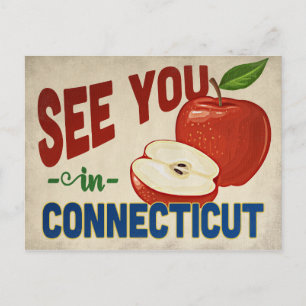 Connecticut Apple - Vintage Travel Briefkaart