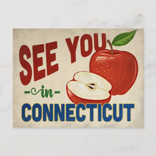 Connecticut Apple - Vintage Travel Briefkaart (Voorkant)