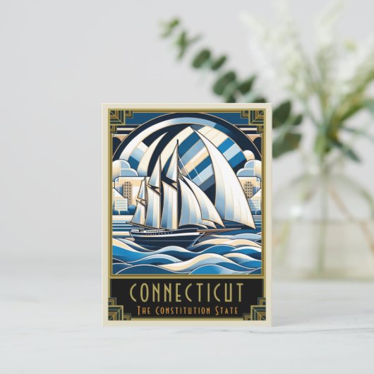 Connecticut | Art. Deco Briefkaart (Staand voorkant)