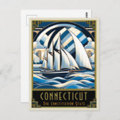 Connecticut | Art. Deco Briefkaart (Voorkant / Achterkant)