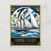 Connecticut | Art. Deco Briefkaart (Voorkant)