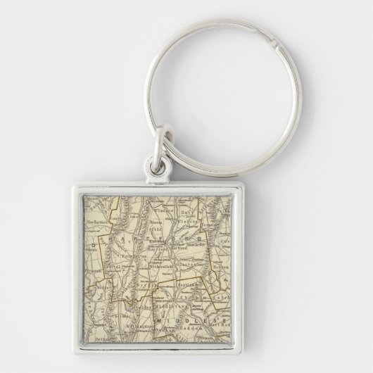 Connecticut Atlas Map Sleutelhanger (Voorkant)