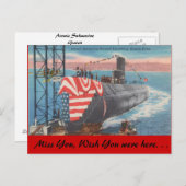 Connecticut, Atoom Onderzeese lancering Briefkaart (Voorkant / Achterkant)