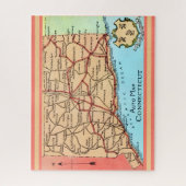 Connecticut Autokaart Legpuzzel (Verticaal)