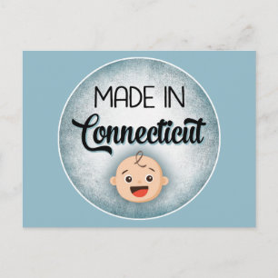 Connecticut Baby Funny Blue New Boy Briefkaart