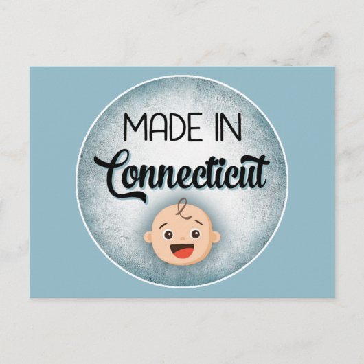 Connecticut Baby Funny Blue New Boy Briefkaart (Voorkant)