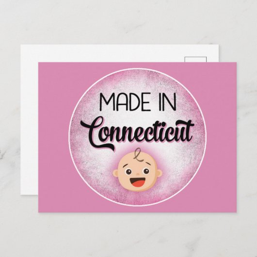 Connecticut Baby Funny Pink New Girl Briefkaart (Voorkant / Achterkant)