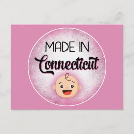 Connecticut Baby Funny Pink New Girl Briefkaart