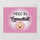 Connecticut Baby Funny Pink New Girl Briefkaart (Voorkant)