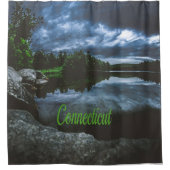 Connecticut Beuece Lake Trees Douchegordijn (Voorkant)