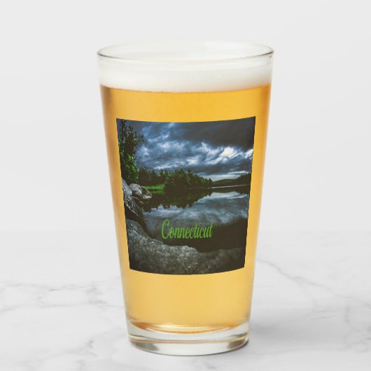 Connecticut Beuece Lake Trees Glas (Voorkant gevuld)