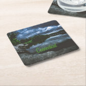 Connecticut Beuece Lake Trees Kartonnen Onderzetters (Schuin)