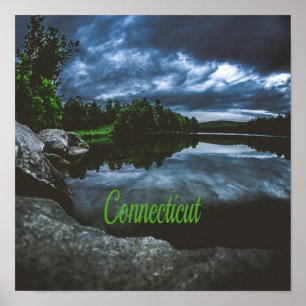 Connecticut Beuece Lake Trees Poster