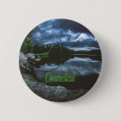 Connecticut Beuece Lake Trees Ronde Button 5,7 Cm (Voorkant)