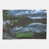 Connecticut Beuece Lake Trees Theedoek (Horizontaal)