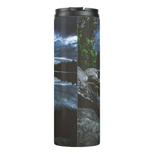 Connecticut Beuece Lake Trees Thermosbeker (Achterkant)