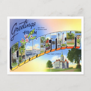 Connecticut  Big Letters Briefkaart