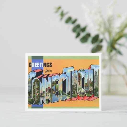 Connecticut  Big Letters Briefkaart (Staand voorkant)