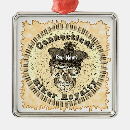 Connecticut Biker  Metalen Ornament (Voorkant)