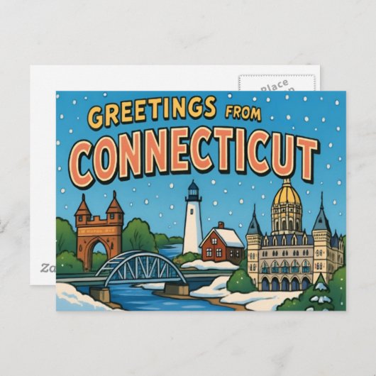 CONNECTICUT-Briefkaart Briefkaart (Voorkant / Achterkant)