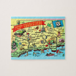 Connecticut Briefkaart Kaart Jigsaw Puzzel