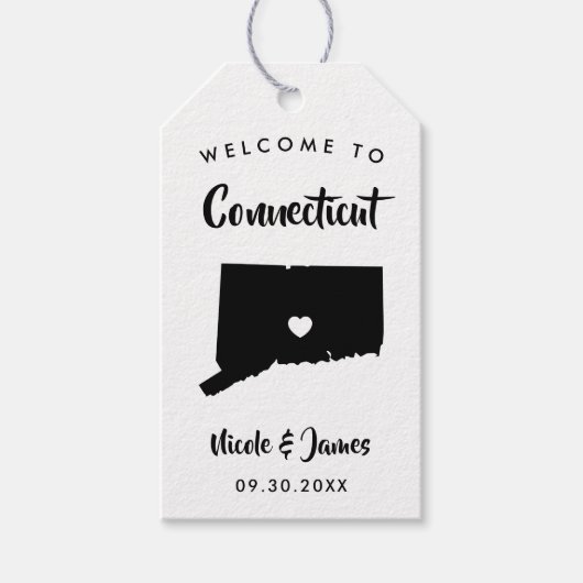 Connecticut bruiloft welkomsttas Labels, Cadeaulabel (Voorkant)