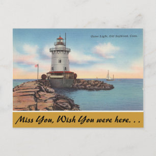 Connecticut, buitenlicht, oude Saybrook Briefkaart