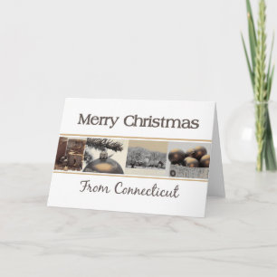 Connecticut Christmas-Kaart, specifieke staat Feestdagen Kaart